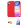 MARSİLYAN™- iPhone 11 Kılıf Kozmos Yansıma Özel Seri - Siyah Bilvis 5in1 5D Magic Hayalet Cam Ekran Koruyucu + Rainbow Kamera Lens Koruma Cam - KI