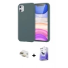 MARSİLYAN™- iPhone 11 Kılıf Kozmos Yansıma Özel Seri - Siyah Bilvis 5in1 5D Magic Hayalet Cam Ekran Koruyucu + Pers Alüminyum Kamera Lens - GD