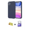 MARSİLYAN™- iPhone 11 Kılıf Kozmos Yansıma Özel Seri - Siyah Bilvis 5in1 5D Magic Hayalet Cam Ekran Koruyucu + Rainbow Kamera Lens Koruma Cam - KI