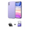 MARSİLYAN™- iPhone 11 Kılıf Kozmos Yansıma Özel Seri - Siyah Bilvis 5in1 5D Magic Hayalet Cam Ekran Koruyucu + Kamera Lens Koruma Cam - SF