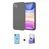 MARSİLYAN™- iPhone 11 Kılıf Kozmos Yansıma Özel Seri - Siyah Bilvis 5in1 5D Magic Hayalet Cam Ekran Koruyucu + Neon Fosforlu Kamera Lens - MI