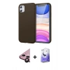 MARSİLYAN™- iPhone 11 Kılıf Kozmos Yansıma Özel Seri - Siyah Bilvis 5in1 5D Magic Hayalet Cam Ekran Koruyucu + Raze Metal Kamera Lens - SH