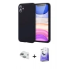 MARSİLYAN™- iPhone 11 Kılıf Kozmos Yansıma Özel Seri - Siyah Bilvis 5in1 5D Magic Hayalet Cam Ekran Koruyucu + Pers Alüminyum Kamera Lens - YL