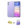 MARSİLYAN™- iPhone 11 Kılıf Kozmos Yansıma Özel Seri - Siyah Bilvis 5in1 5D Magic Hayalet Cam Ekran Koruyucu + Rainbow Kamera Lens Koruma Cam - KI