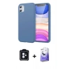 MARSİLYAN™- iPhone 11 Kılıf Kozmos Yansıma Özel Seri - Siyah Bilvis 5in1 5D Magic Hayalet Cam Ekran Koruyucu + PVD Metal Kamera Lens - MI