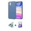 MARSİLYAN™- iPhone 11 Kılıf Kozmos Yansıma Özel Seri - Siyah Bilvis 5in1 5D Magic Hayalet Cam Ekran Koruyucu + Mavi Raze Metal Kamera Lens
