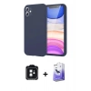 MARSİLYAN™- iPhone 11 Kılıf Kozmos Yansıma Özel Seri - Siyah Bilvis 5in1 5D Magic Hayalet Cam Ekran Koruyucu + PVD Metal Kamera Lens - SH