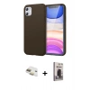 MARSİLYAN™- iPhone 11 Kılıf Kozmos Yansıma Özel Seri - Siyah Bilvis Hayalet Cam Ekran Koruyucu + Pers Alüminyum Kamera Lens - GD