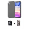 MARSİLYAN™- iPhone 11 Kılıf Kozmos Yansıma Özel Seri - Siyah Bilvis Hayalet Cam Ekran Koruyucu + PVD Metal Kamera Lens - MI