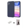 MARSİLYAN™- iPhone 11 Kılıf Kozmos Yansıma Özel Seri - Siyah Bilvis Hayalet Cam Ekran Koruyucu + Renkli Kamera Lens Koruma Cam - PE