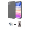 MARSİLYAN™- iPhone 11 Kılıf Kozmos Yansıma Özel Seri - Siyah Bilvis Hayalet Cam Ekran Koruyucu + Pers Alüminyum Kamera Lens - GI