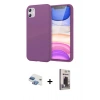 MARSİLYAN™- iPhone 11 Kılıf Kozmos Yansıma Özel Seri - Siyah Bilvis Hayalet Cam Ekran Koruyucu + Pers Alüminyum Kamera Lens - GI