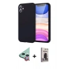 MARSİLYAN™- iPhone 11 Kılıf Kozmos Yansıma Özel Seri - Siyah Bilvis Hayalet Cam Ekran Koruyucu + Raze Metal Kamera Lens - KI