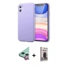 MARSİLYAN™- iPhone 11 Kılıf Kozmos Yansıma Özel Seri - Siyah Bilvis Hayalet Cam Ekran Koruyucu + Raze Metal Kamera Lens - KI