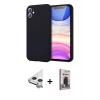 MARSİLYAN™- iPhone 11 Kılıf Kozmos Yansıma Özel Seri - Siyah Bilvis Hayalet Cam Ekran Koruyucu + Raze Metal Kamera Lens - GS