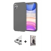 MARSİLYAN™- iPhone 11 Kılıf Kozmos Yansıma Özel Seri - Siyah Bilvis Hayalet Cam Ekran Koruyucu + Raze Metal Kamera Lens - GS