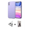 MARSİLYAN™- iPhone 11 Kılıf Kozmos Yansıma Özel Seri - Siyah Bilvis Hayalet Cam Ekran Koruyucu + Raze Metal Kamera Lens - GS