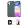MARSİLYAN™- iPhone 11 Kılıf Kozmos Yansıma Özel Seri - Siyah Bilvis Hayalet Cam Ekran Koruyucu + PVD Metal Kamera Lens - SH