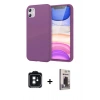 MARSİLYAN™- iPhone 11 Kılıf Kozmos Yansıma Özel Seri - Siyah Bilvis Hayalet Cam Ekran Koruyucu + PVD Metal Kamera Lens - SH