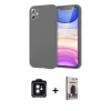 MARSİLYAN™- iPhone 11 Kılıf Kozmos Yansıma Özel Seri - Siyah Bilvis Hayalet Cam Ekran Koruyucu + PVD Metal Kamera Lens - SH