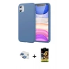 MARSİLYAN™- iPhone 11 Kılıf Kozmos Yansıma Özel Seri - Siyah Buffer Cam Ekran Koruyucu + Pers Alüminyum Kamera Lens - GI