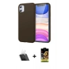 MARSİLYAN™- iPhone 11 Kılıf Kozmos Yansıma Özel Seri - Siyah Buffer Cam Ekran Koruyucu + Kamera Lens Koruma Cam - SF