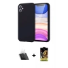 MARSİLYAN™- iPhone 11 Kılıf Kozmos Yansıma Özel Seri - Siyah Buffer Cam Ekran Koruyucu + Kamera Lens Koruma Cam - SF