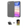 MARSİLYAN™- iPhone 11 Kılıf Kozmos Yansıma Özel Seri - Siyah Buffer Cam Ekran Koruyucu + Kamera Lens Koruma Cam - SF