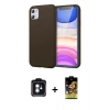 MARSİLYAN™- iPhone 11 Kılıf Kozmos Yansıma Özel Seri - Siyah Buffer Cam Ekran Koruyucu + PVD Metal Kamera Lens - MI