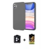 MARSİLYAN™- iPhone 11 Kılıf Kozmos Yansıma Özel Seri - Siyah Buffer Cam Ekran Koruyucu + PVD Metal Kamera Lens - MI