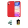 MARSİLYAN™- iPhone 11 Kılıf Kozmos Yansıma Özel Seri - Siyah Buffer Cam Ekran Koruyucu + Mavi Raze Metal Kamera Lens
