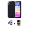 MARSİLYAN™- iPhone 11 Kılıf Kozmos Yansıma Özel Seri - Siyah Buffer Cam Ekran Koruyucu + Raze Metal Kamera Lens - MR