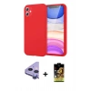 MARSİLYAN™- iPhone 11 Kılıf Kozmos Yansıma Özel Seri - Siyah Buffer Cam Ekran Koruyucu + Raze Metal Kamera Lens - MR