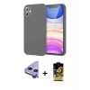 MARSİLYAN™- iPhone 11 Kılıf Kozmos Yansıma Özel Seri - Siyah Buffer Cam Ekran Koruyucu + Raze Metal Kamera Lens - MR
