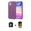 MARSİLYAN™- iPhone 11 Kılıf Kozmos Yansıma Özel Seri - Siyah Buffer Cam Ekran Koruyucu + PVD Metal Kamera Lens - YL