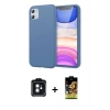 MARSİLYAN™- iPhone 11 Kılıf Kozmos Yansıma Özel Seri - Siyah Buffer Cam Ekran Koruyucu + PVD Metal Kamera Lens - SH