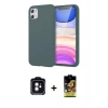 MARSİLYAN™- iPhone 11 Kılıf Kozmos Yansıma Özel Seri - Siyah Buffer Cam Ekran Koruyucu + PVD Metal Kamera Lens - YL