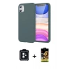 MARSİLYAN™- iPhone 11 Kılıf Kozmos Yansıma Özel Seri - Siyah Buffer Cam Ekran Koruyucu + PVD Metal Kamera Lens - SH