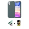 MARSİLYAN™- iPhone 11 Kılıf Kozmos Yansıma Özel Seri - Siyah Buffer Cam Ekran Koruyucu + Raze Metal Kamera Lens - KI