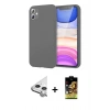 MARSİLYAN™- iPhone 11 Kılıf Kozmos Yansıma Özel Seri - Siyah Buffer Cam Ekran Koruyucu + Raze Metal Kamera Lens - GS