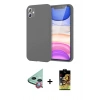 MARSİLYAN™- iPhone 11 Kılıf Kozmos Yansıma Özel Seri - Siyah Buffer Cam Ekran Koruyucu + Raze Metal Kamera Lens - KI