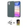 MARSİLYAN™- iPhone 11 Kılıf Kozmos Yansıma Özel Seri - Siyah Buffer Cam Ekran Koruyucu + Raze Metal Kamera Lens - GS