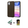 MARSİLYAN™- iPhone 11 Kılıf Kozmos Yansıma Özel Seri - Siyah Buffer Cam Ekran Koruyucu + Raze Metal Kamera Lens - KI