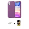 MARSİLYAN™- iPhone 11 Kılıf Kozmos Yansıma Özel Seri - Siyah Buffer Cam Ekran Koruyucu + Renkli Kamera Lens Koruma Cam - SI