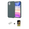 MARSİLYAN™- iPhone 11 Kılıf Kozmos Yansıma Özel Seri - Siyah Buffer Cam Ekran Koruyucu + Renkli Kamera Lens Koruma Cam - SI