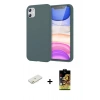 MARSİLYAN™- iPhone 11 Kılıf Kozmos Yansıma Özel Seri - Siyah Buffer Cam Ekran Koruyucu + Renkli Kamera Lens Koruma Cam - TU