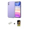 MARSİLYAN™- iPhone 11 Kılıf Kozmos Yansıma Özel Seri - Siyah Buffer Cam Ekran Koruyucu + Renkli Kamera Lens Koruma Cam - TU