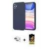 MARSİLYAN™- iPhone 11 Kılıf Kozmos Yansıma Özel Seri - Siyah Buffer Cam Ekran Koruyucu + Pers Alüminyum Kamera Lens - YL