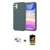 MARSİLYAN™- iPhone 11 Kılıf Kozmos Yansıma Özel Seri - Siyah Buffer Cam Ekran Koruyucu + Pers Alüminyum Kamera Lens - YL
