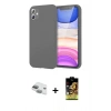 MARSİLYAN™- iPhone 11 Kılıf Kozmos Yansıma Özel Seri - Siyah Buffer Cam Ekran Koruyucu + Pers Alüminyum Kamera Lens - YL